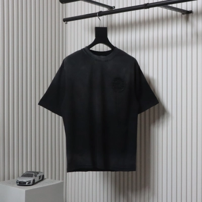 Chrome Hearts 25ss Horseshoe Patch Embroidery Burnout Washed Holes T-shirt Black 01