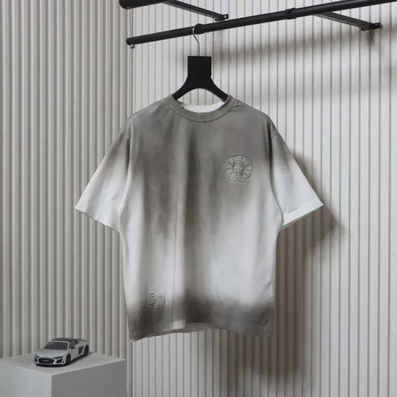 Chrome Hearts 25ss Horseshoe Patch Embroidery Burnout Washed Holes T-shirt White