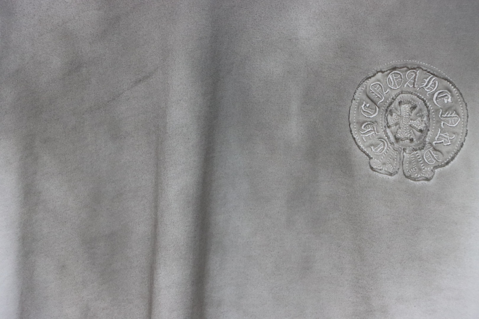 Chrome Hearts 25ss Horseshoe Patch Embroidery Burnout Washed Holes T-shirt White