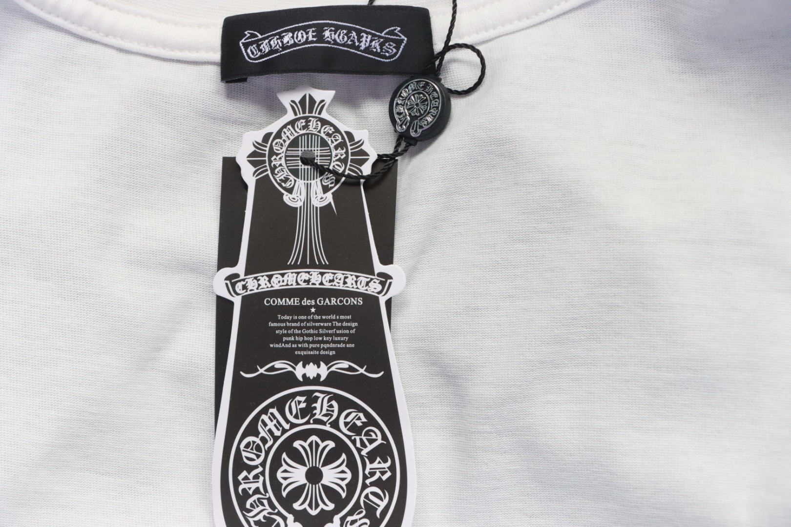 Chrome Hearts 25ss Horseshoe Patch Embroidery Burnout Washed Holes T-shirt White