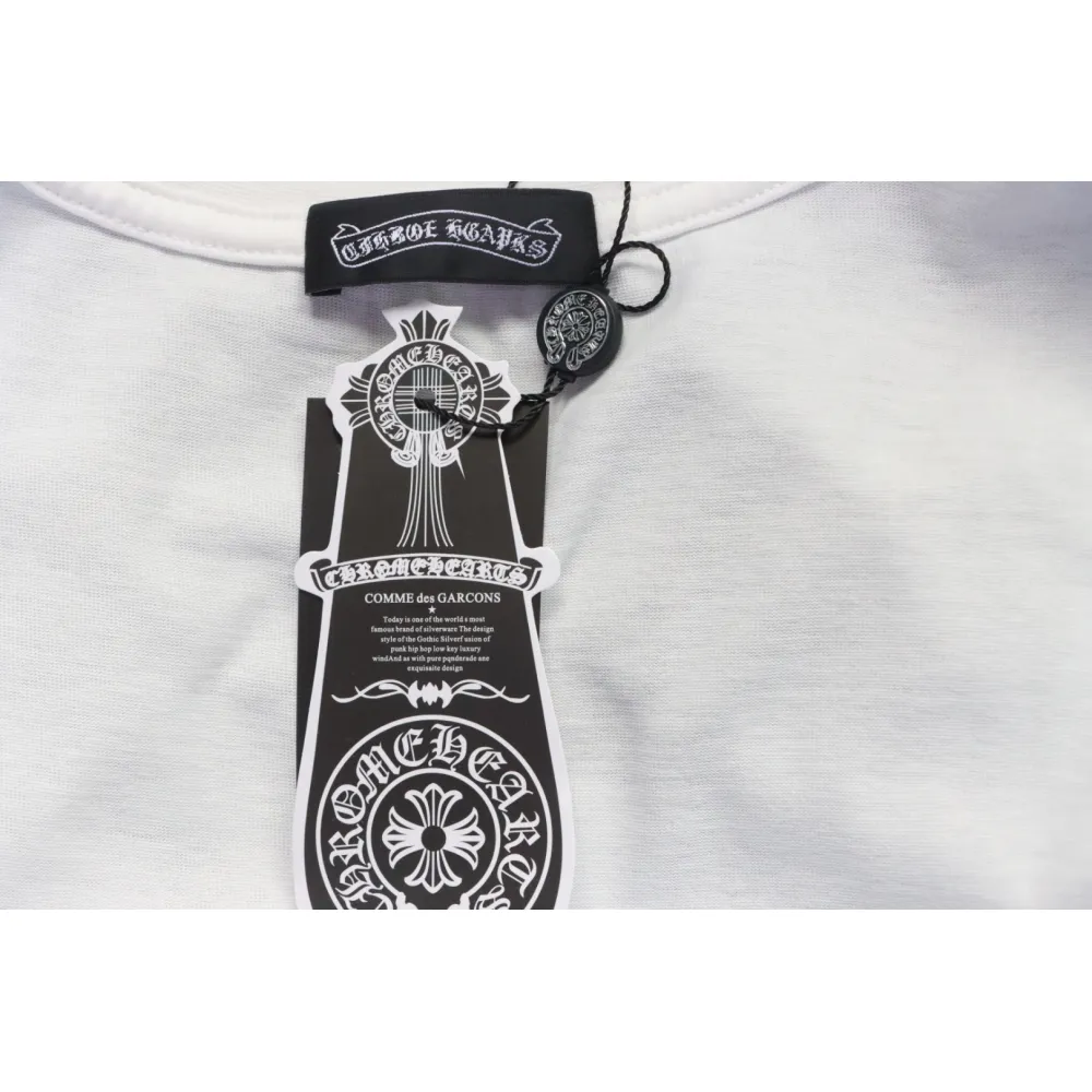 Chrome Hearts 25ss Horseshoe Patch Embroidery Burnout Washed Holes T-shirt White
