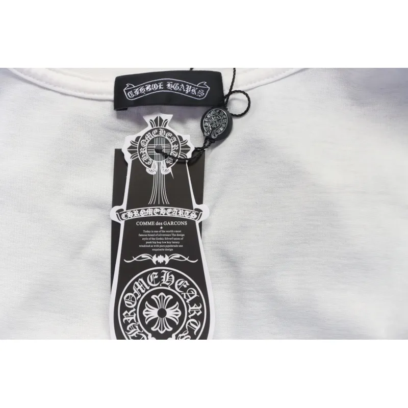 Chrome Hearts 25ss Horseshoe Patch Embroidery Burnout Washed Holes T-shirt White