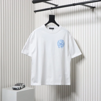 Chrome Hearts 25ss Oil Painting Overlapping Horseshoe Logo T-shirt White 01