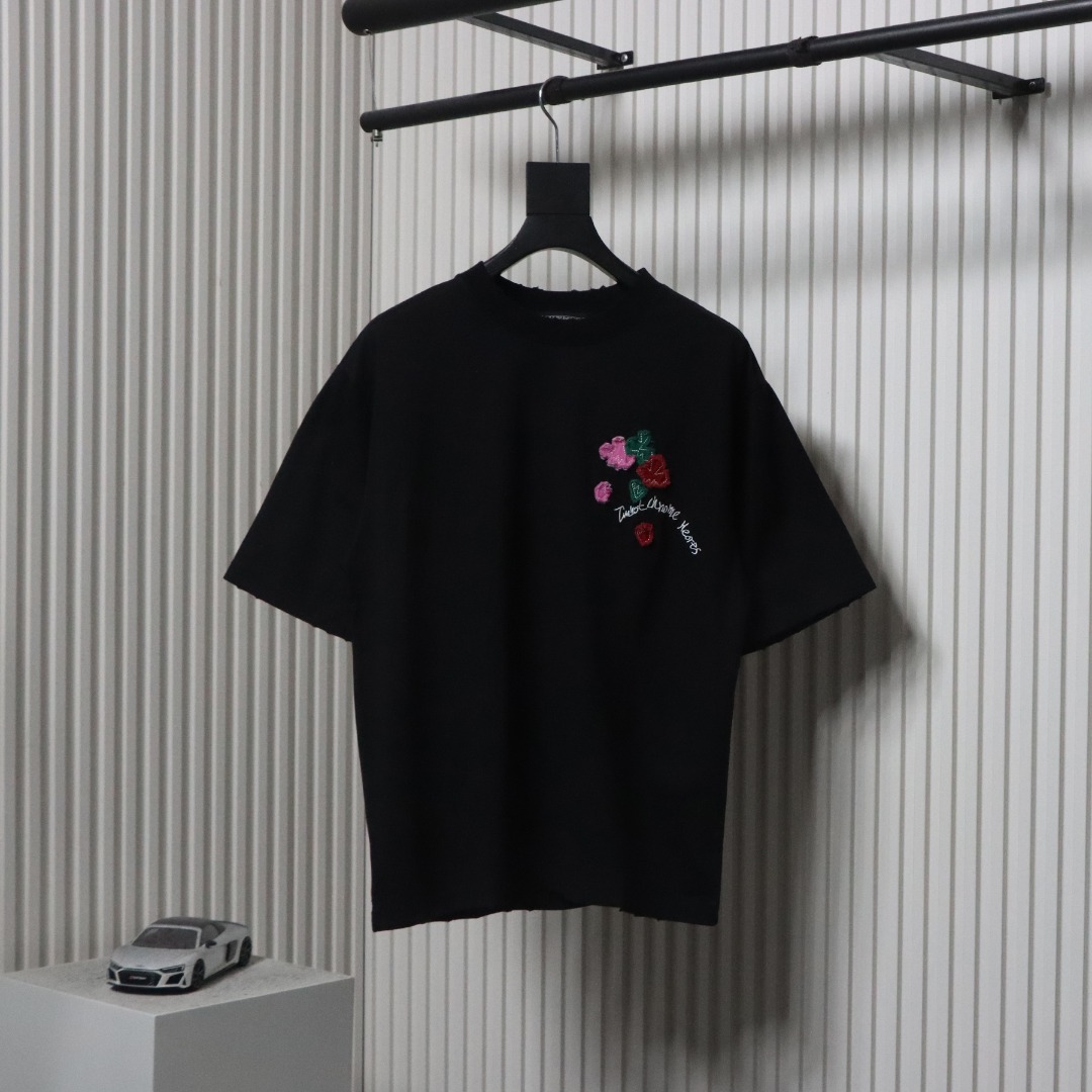 Chrome Hearts 25ss Valentine's Day Patch Embroidery Graffiti T-shirt Black