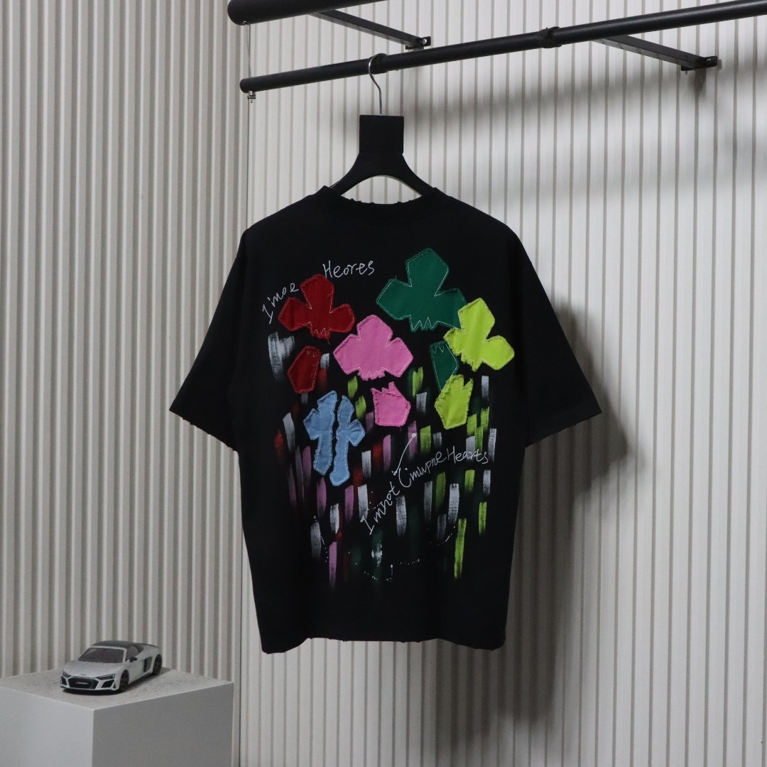 Chrome Hearts 25ss Valentine's Day Patch Embroidery Graffiti T-shirt Black