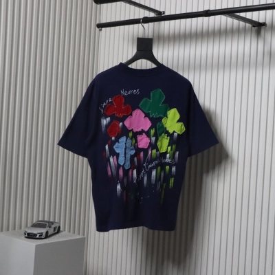Chrome Hearts 25ss Valentine's Day Patch Embroidery Graffiti T-shirt Navy 02