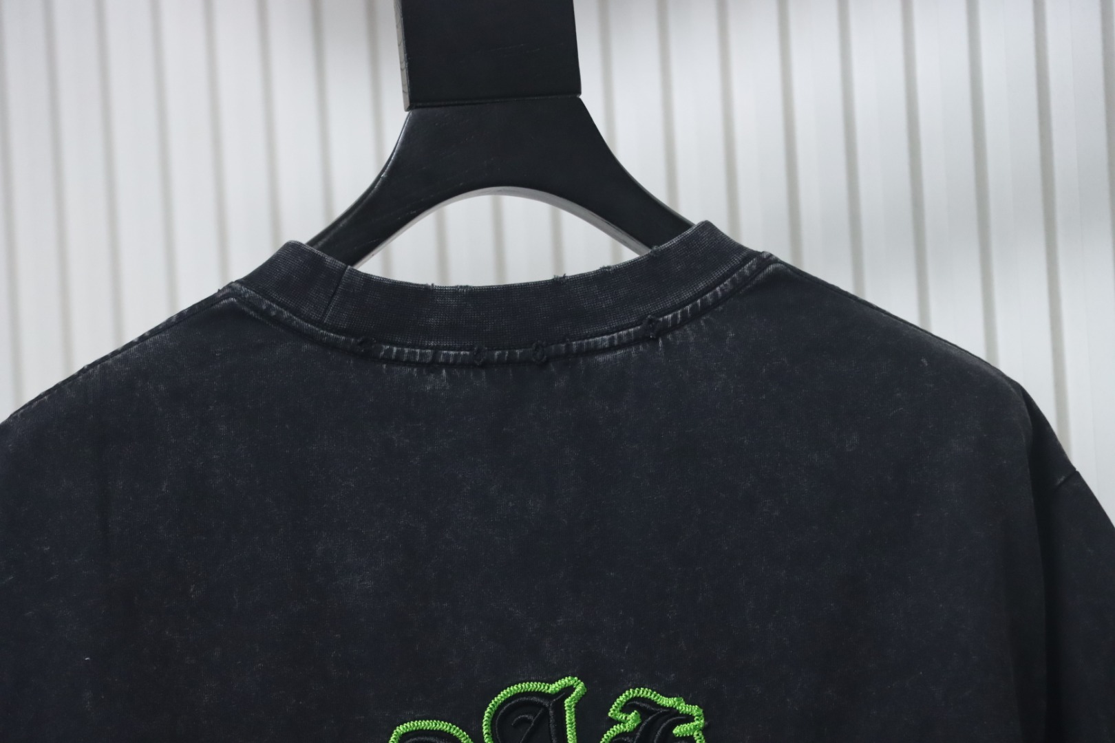 Chrome Hearts 25ss Sanskrit Horseshoe Cross Patch Embroidered Washed T-shirt Black