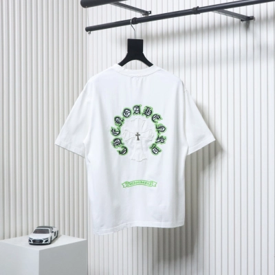 Chrome Hearts 25ss Sanskrit Horseshoe Cross Patch Embroidered Washed T-shirt White 02