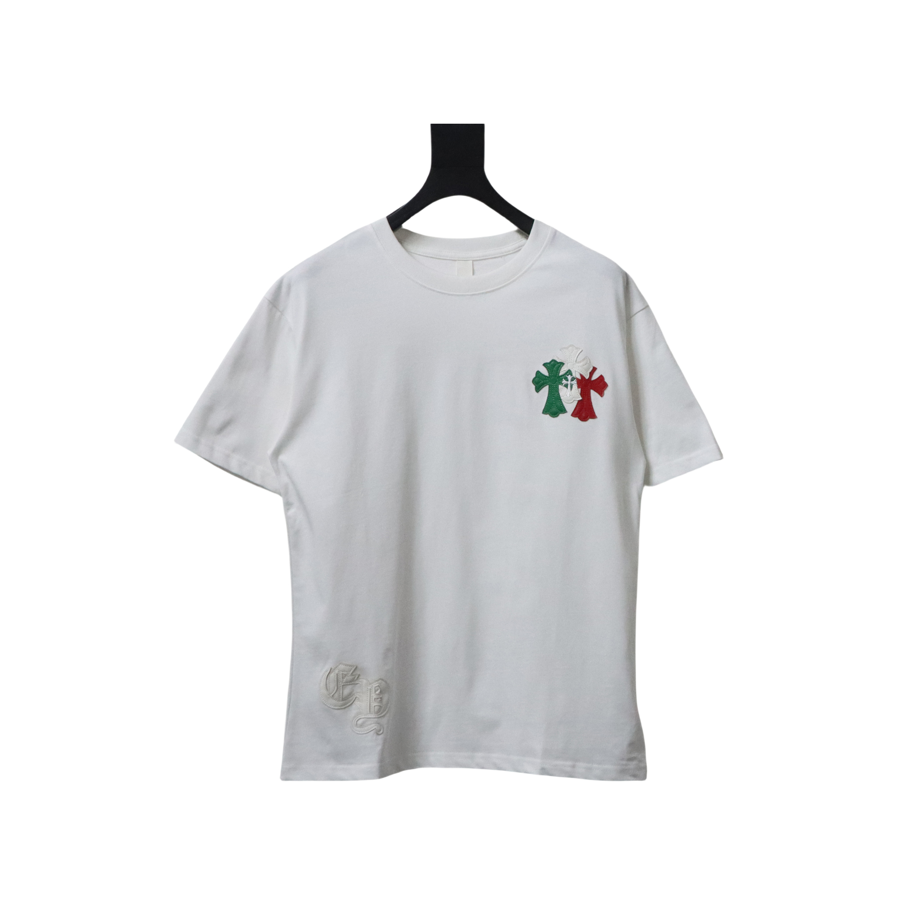 Chrome Hearts CH Colorful Leather Label Cross T-shirt White