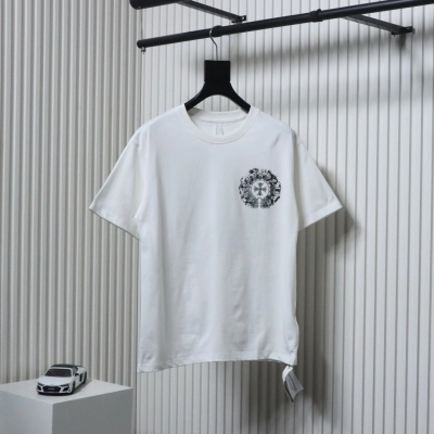 Chrome Hearts CH Fuzzy Horseshoe T-shirt White 01