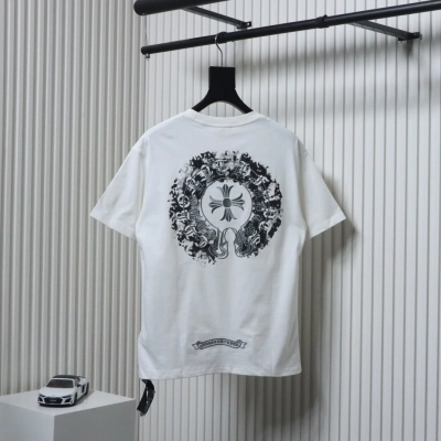 Chrome Hearts CH Fuzzy Horseshoe T-shirt White 02