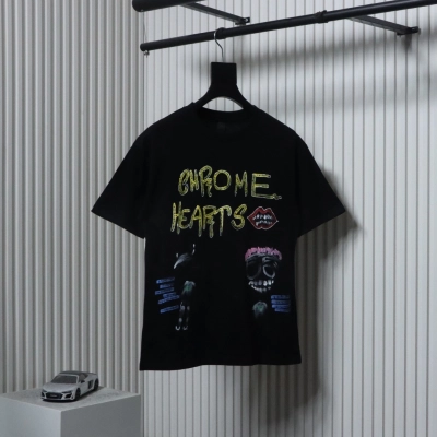 Chrome Hearts CH Graffiti Cartoon T-shirt Black 01