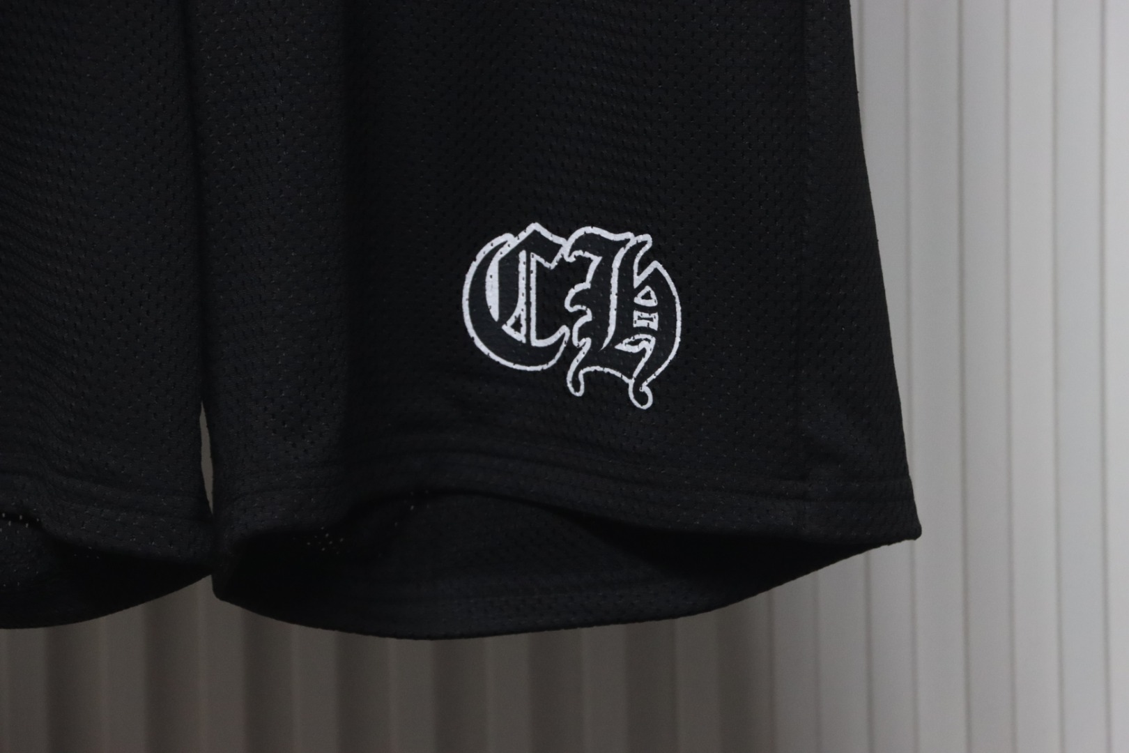 Chrome Hearts Popular Sanskrit Print Mesh Double-Layer Ice Hockey Shorts Black