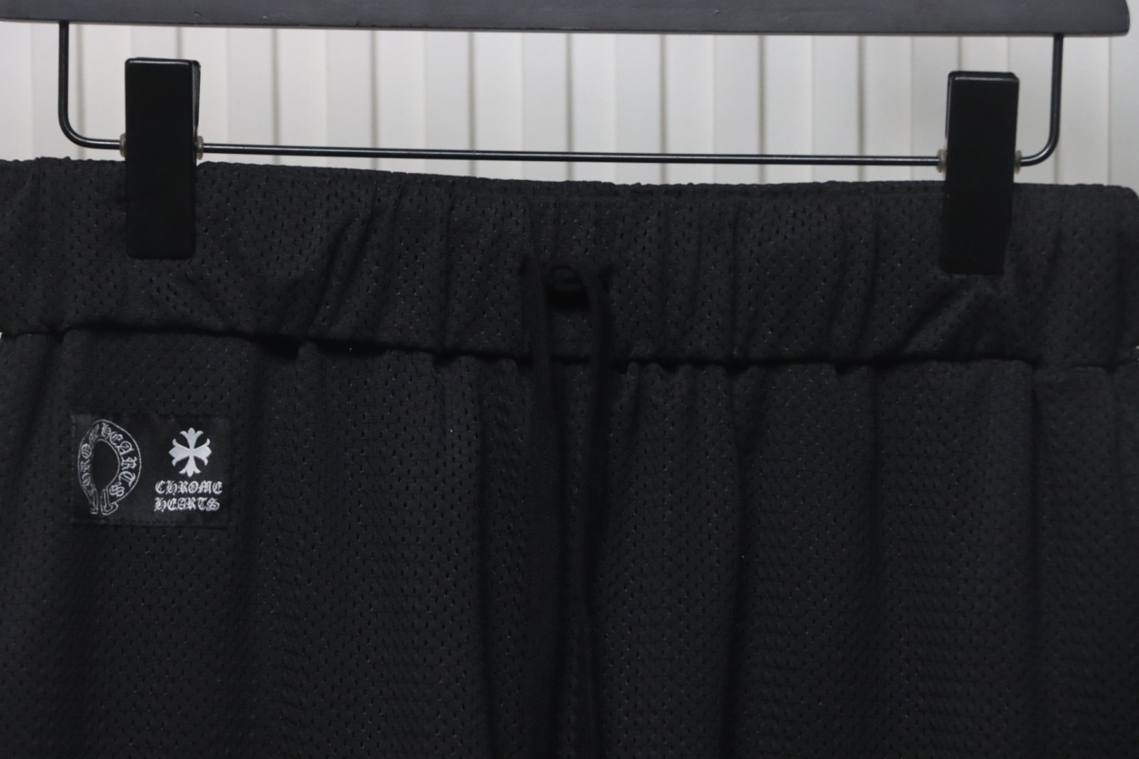 Chrome Hearts Popular Sanskrit Print Mesh Double-Layer Ice Hockey Shorts Black