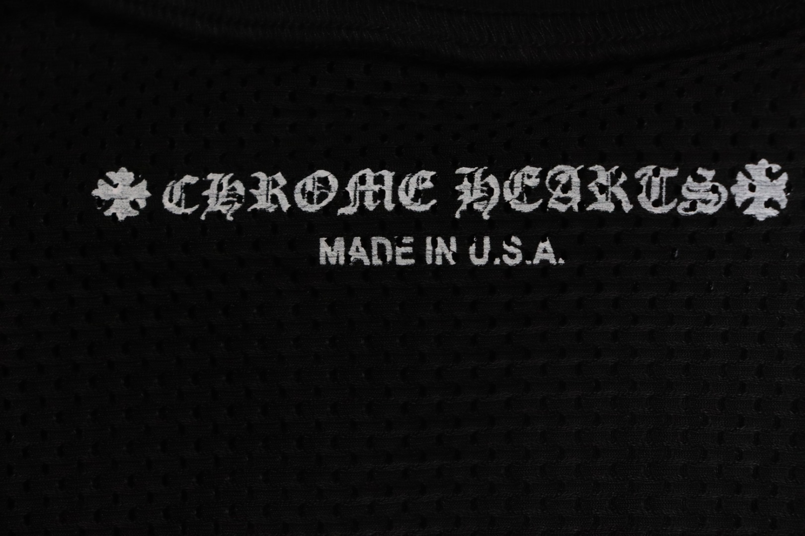 Chrome Hearts Popular Sanskrit Print Mesh Double-Layer Ice Hockey T-shirt Black