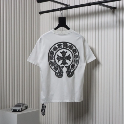 Chrome Hearts Silver Horseshoe T-shirt White 02