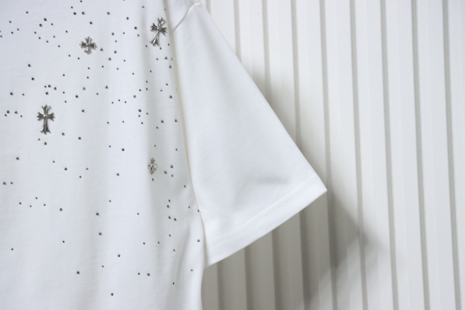 Chrome Hearts Starry Sky Rhinestone T-shirt White