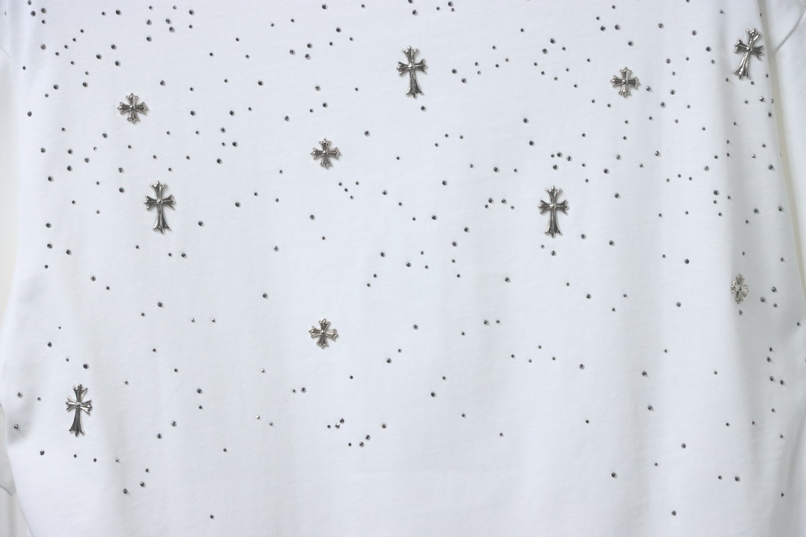 Chrome Hearts Starry Sky Rhinestone T-shirt White