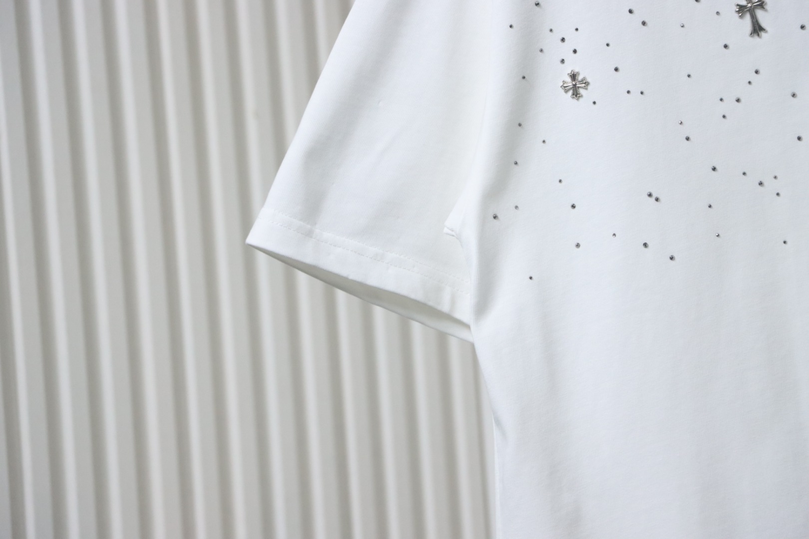 Chrome Hearts Starry Sky Rhinestone T-shirt White