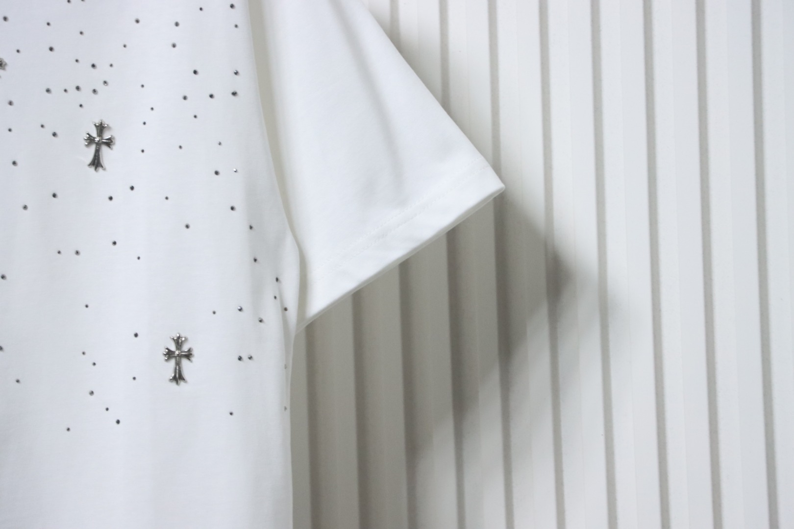Chrome Hearts Starry Sky Rhinestone T-shirt White