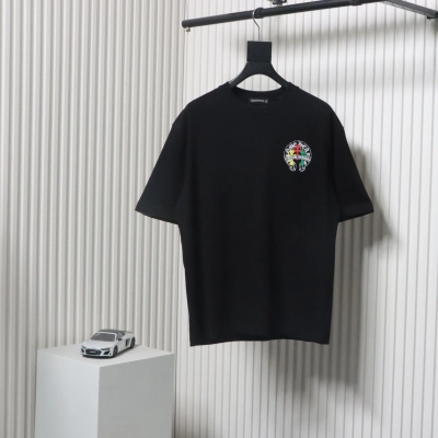 Chrome Hearts Tricolor Cross-dyed Horseshoe Print T-shirt Black 01