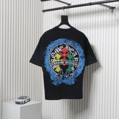 Chrome Hearts Tricolor Cross-dyed Horseshoe Print T-shirt Black 02