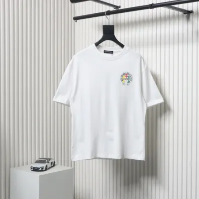 Chrome Hearts Tricolor Cross-dyed Horseshoe Print T-shirt White 01