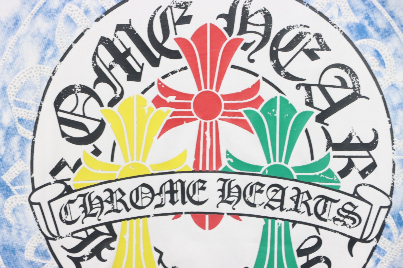 Chrome Hearts Tricolor Cross-dyed Horseshoe Print T-shirt White