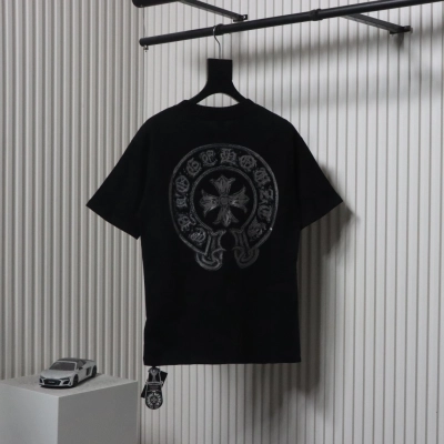 Chrome Hearts Silver Horseshoe T-shirt Black 02