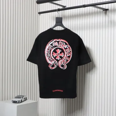 Chrome Hearts 25ss Oil Painting Overlapping Horseshoe Logo T-shirt Black 02