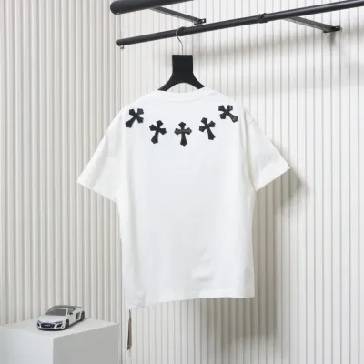 Crosby Cross-Patched Silver Embroidered T-Shirt White 02