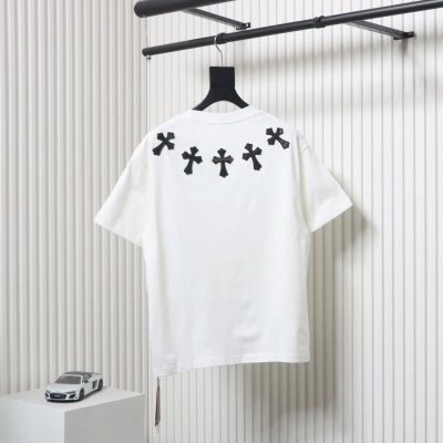 Crosby Cross-Patched Silver Embroidered T-Shirt White 02