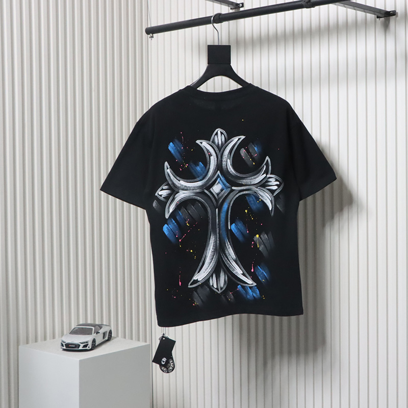Chrome Heart Painted Cross T-shirt Black