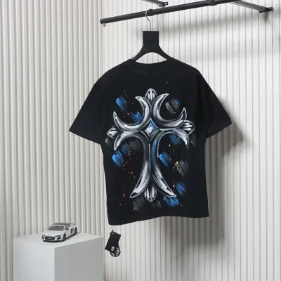 Chrome Heart Painted Cross T-shirt Black 02