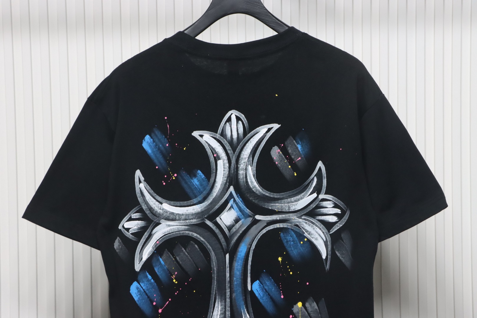 Chrome Heart Painted Cross T-shirt Black