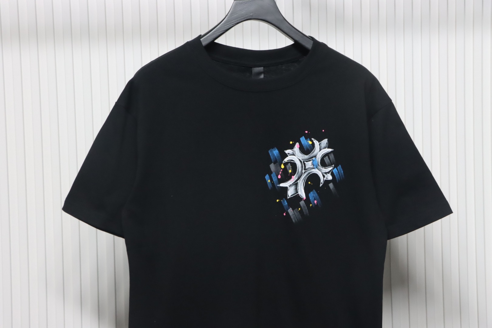 Chrome Heart Painted Cross T-shirt Black