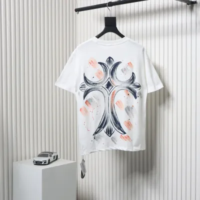 Chrome Heart Painted Cross T-shirt White 02