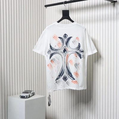 Chrome Heart Painted Cross T-shirt White 02