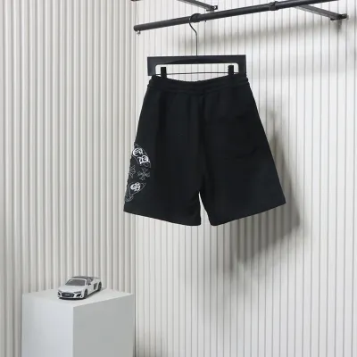 Chrome Hearts 24ss Appliqué Cross and Scroll Embroidered Shorts Black 02