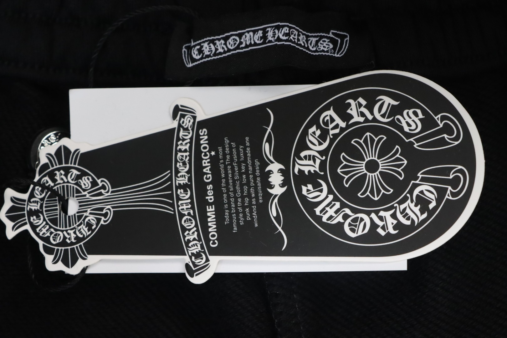 Chrome Hearts 24ss Appliqué Cross and Scroll Embroidered Shorts Black