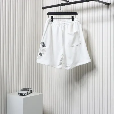 Chrome Hearts 24ss Appliqué Cross and Scroll Embroidered Shorts White 02