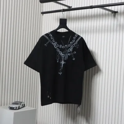 Chrome Hearts 25ss Casual Hand-painted Graffiti T-shirt Black 01