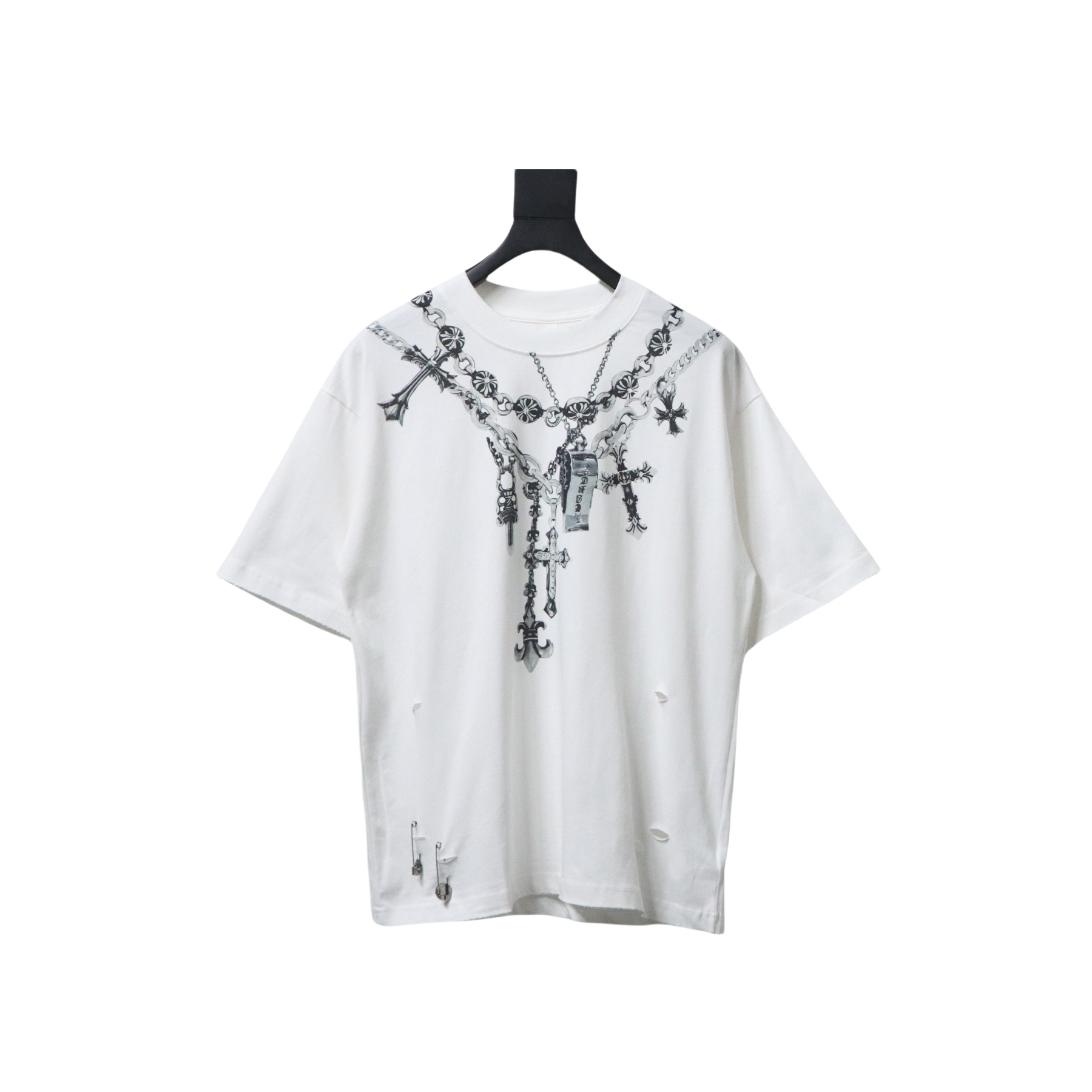 Chrome Hearts 25ss Casual Hand-painted Graffiti T-shirt White