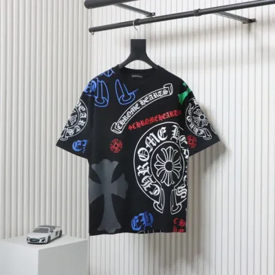 Chrome Hearts 25ss Colorful Lettering Logo Print T-shirt Black 01