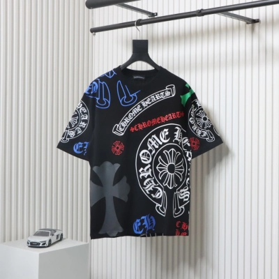 Chrome Hearts 25ss Colorful Lettering Logo Print T-shirt Black 01