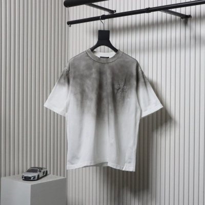 Chrome Hearts 25ss Cross Patch Embroidery Washed Holes T-shirt White 01