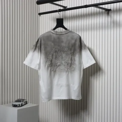 Chrome Hearts 25ss Cross Patch Embroidery Washed Holes T-shirt White 02