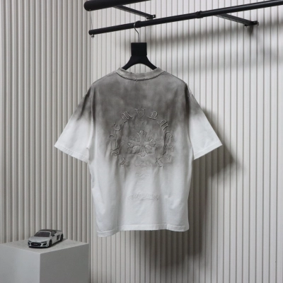 Chrome Hearts 25ss Cross Patch Embroidery Washed Holes T-shirt White 02