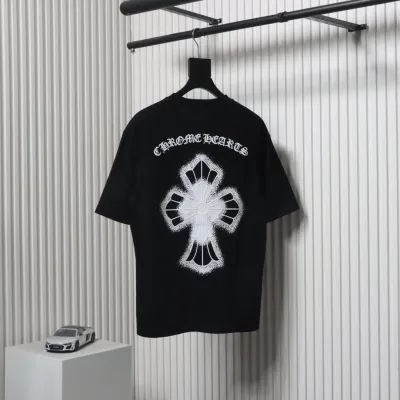 Chrome Hearts 25ss Inkjet Cross Print T-shirt Black 02