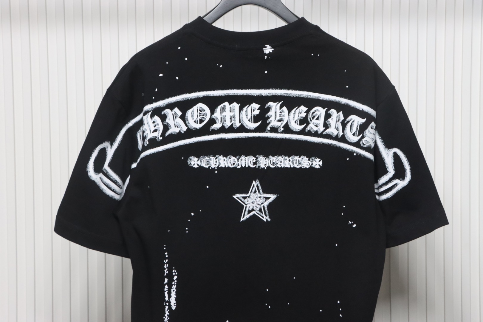 Chrome Hearts 25ss Mottled Sanskrit Star Print T-shirt Black